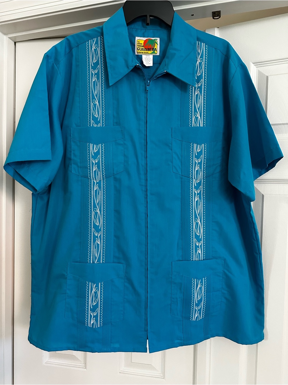 The Genuine Haband Guayabera Short Sleeve Full Zip Front Classic Fit Men’s Shirt